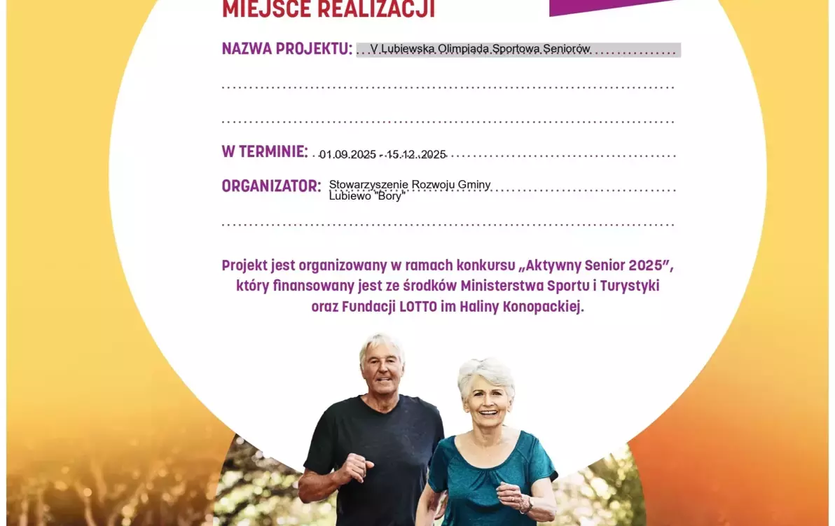 Zdjęcie do Otrzymanie dofinasowania z Fundacji Lotto - Aktywny Senior 