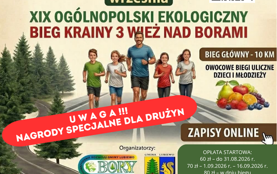 Ogólnopolski Ekologiczny Bieg Krainy 3 Wież nad Borami
